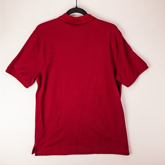 Nike Polo Dri-Fit Polo Men's Medium Logo Short Sleeve Red Cotton Blend Pique - Picture 9 of 11